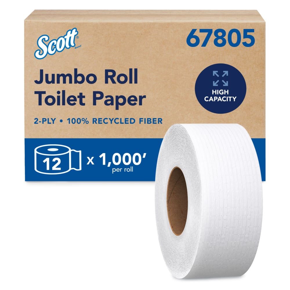 Scott® 2-Ply High-Capacity Jumbo Roll Toilet Paper (3.27 in. x 1000 ft., 12/Case)